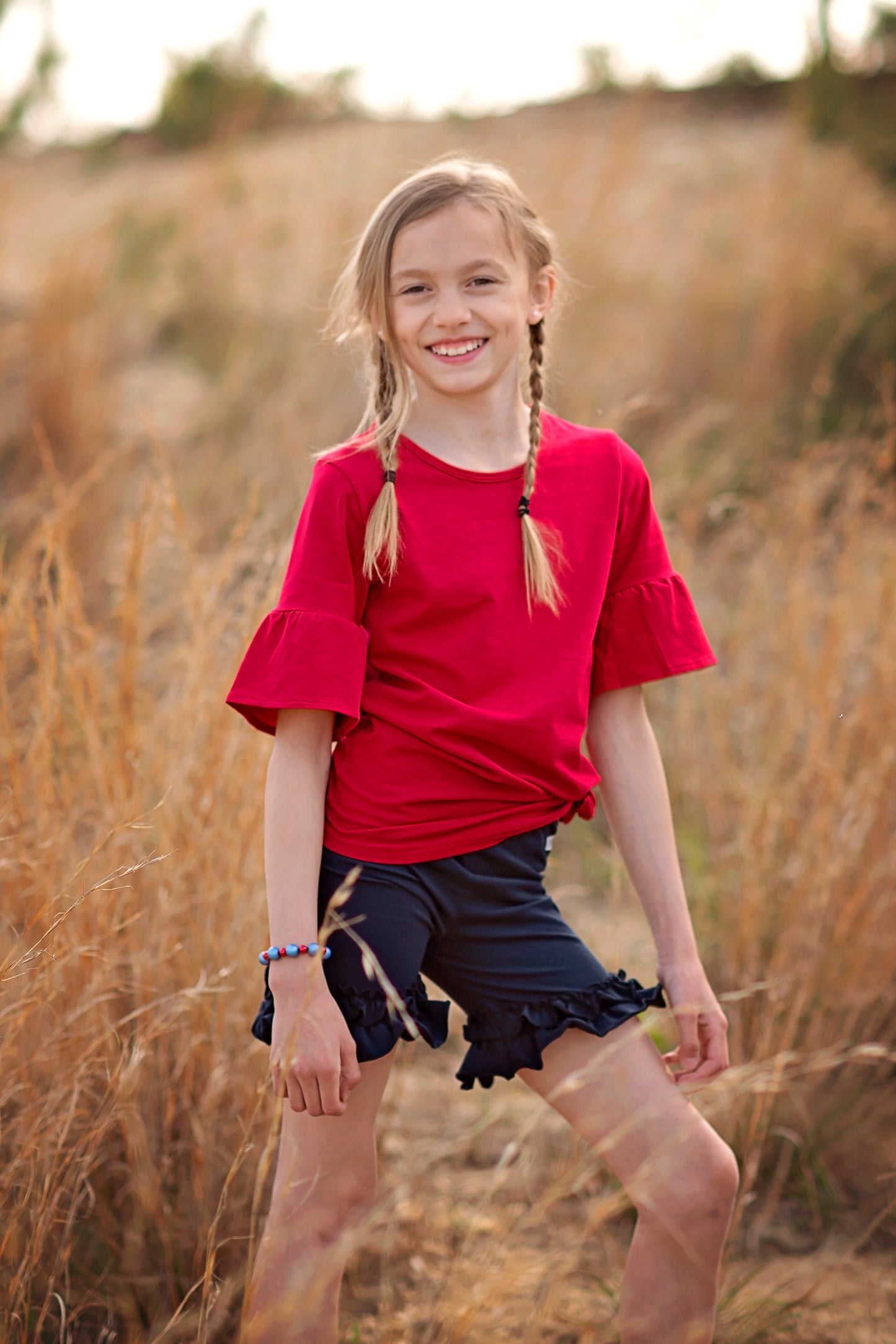 Double-Ruffle Shorties {Navy Not the Ship}